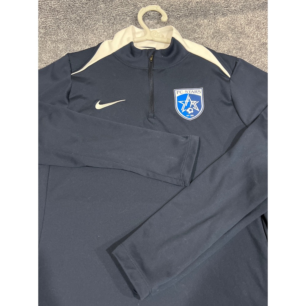 Nike Dri-FIT FC Stars Soccer Quarter Zip Training Top Navy Blue Small